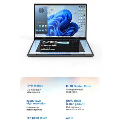 ZeeTec Dual FHD Laptop - 14" DUAL FHD Screens, FHD 360 Degrees Flip with Keyboard - ZeeTec Store