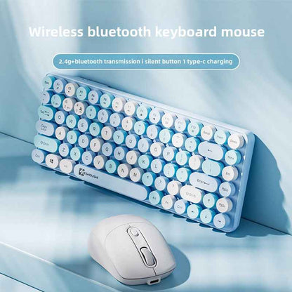 Wireless Mechanical Feel Silent Keyboard with Bluetooth Rechargeable