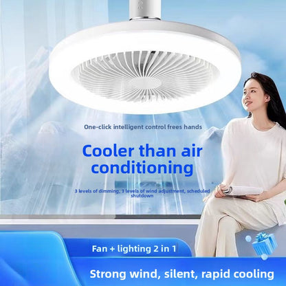 E27 Screw-In Three-Color LED Ceiling Fan Light with Remote Control