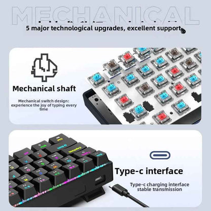 68-Key Wireless Bluetooth RGB Mechanical Keyboard with Detachable Keycaps