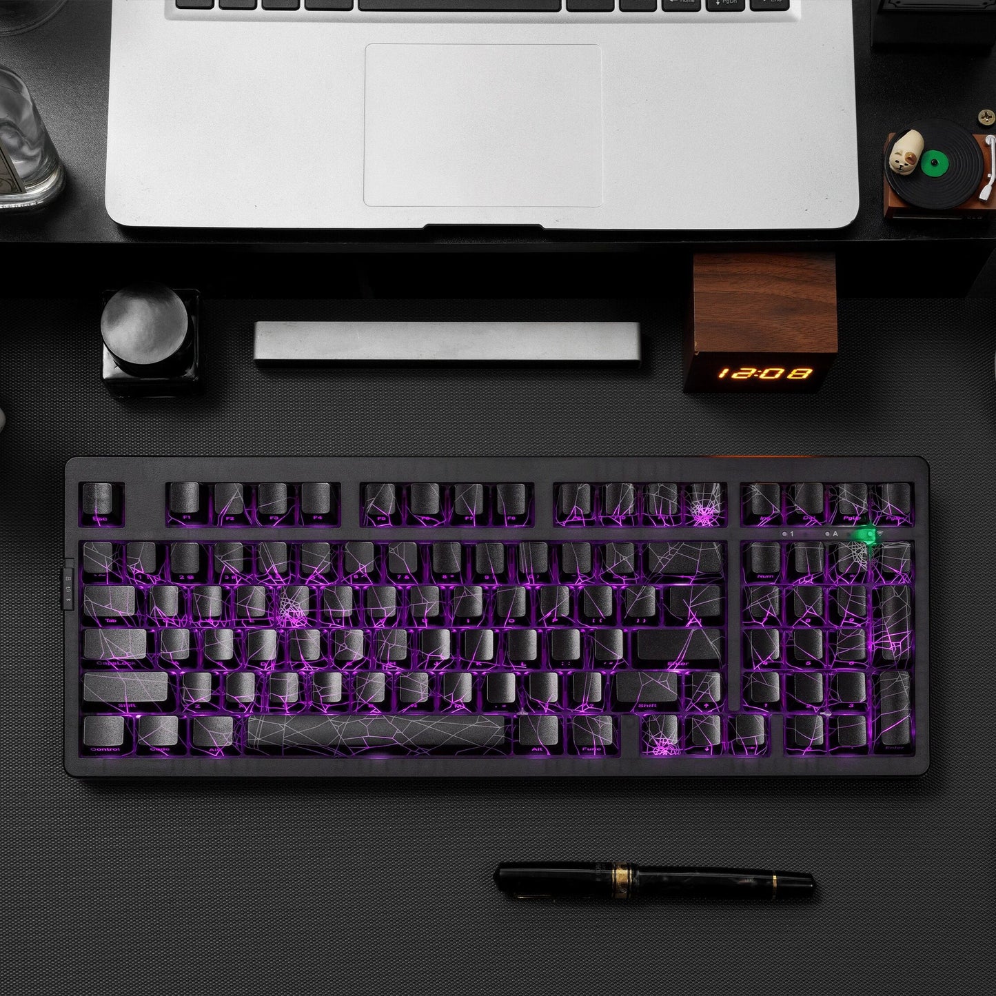 ZH980 Mechanical Keyboard Tri mode Spider web Design Backlight RGB