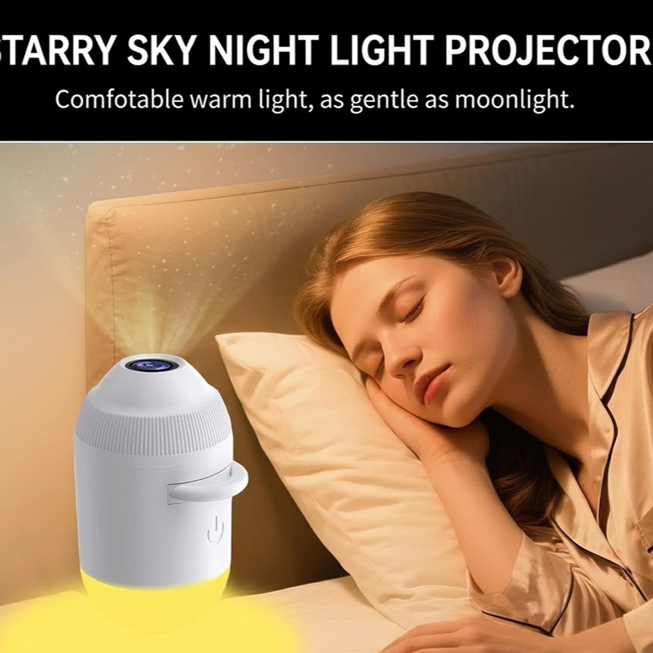 USB Starry Sky Projector Night Light Voice Control Themes Festive Christmas Ambience