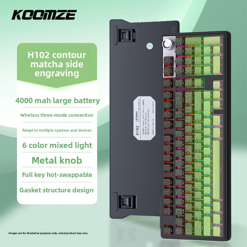 Koman 102 Mechanical Keyboard with Wireless Bluetooth Three-Mode Customization for Gaming and Office