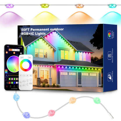 Waterproof RGB Smart LED String Lights with App Control