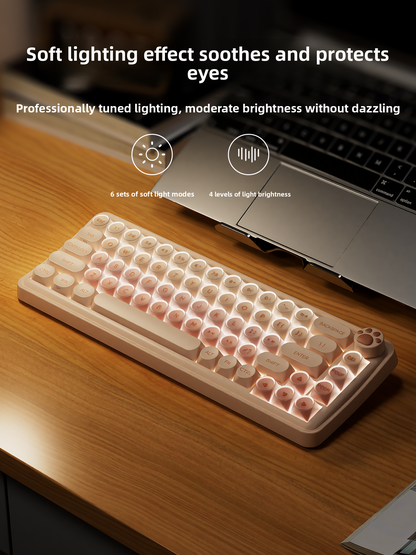 Portable Wireless Mechanical Keyboard Aesthetic Appeal Silent