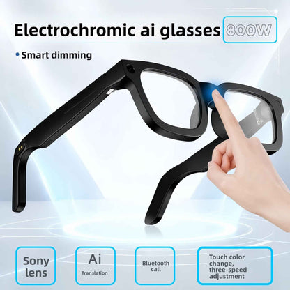 AI Camera Glasses with Bluetooth & Electrochromic Lenses