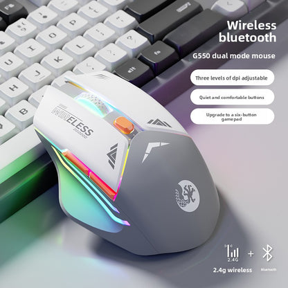 Mecha Mouse Wireless Bluetooth Silent Mechanical E-Sports Gaming Rechargeable Desktop Laptop Universal Dual-Mode