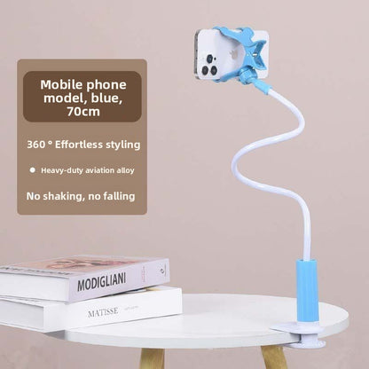 Lazy Phone Holder Clip for Bedside. Adjustable clamp fits most smartphones, suitable for various brands and sizes.
