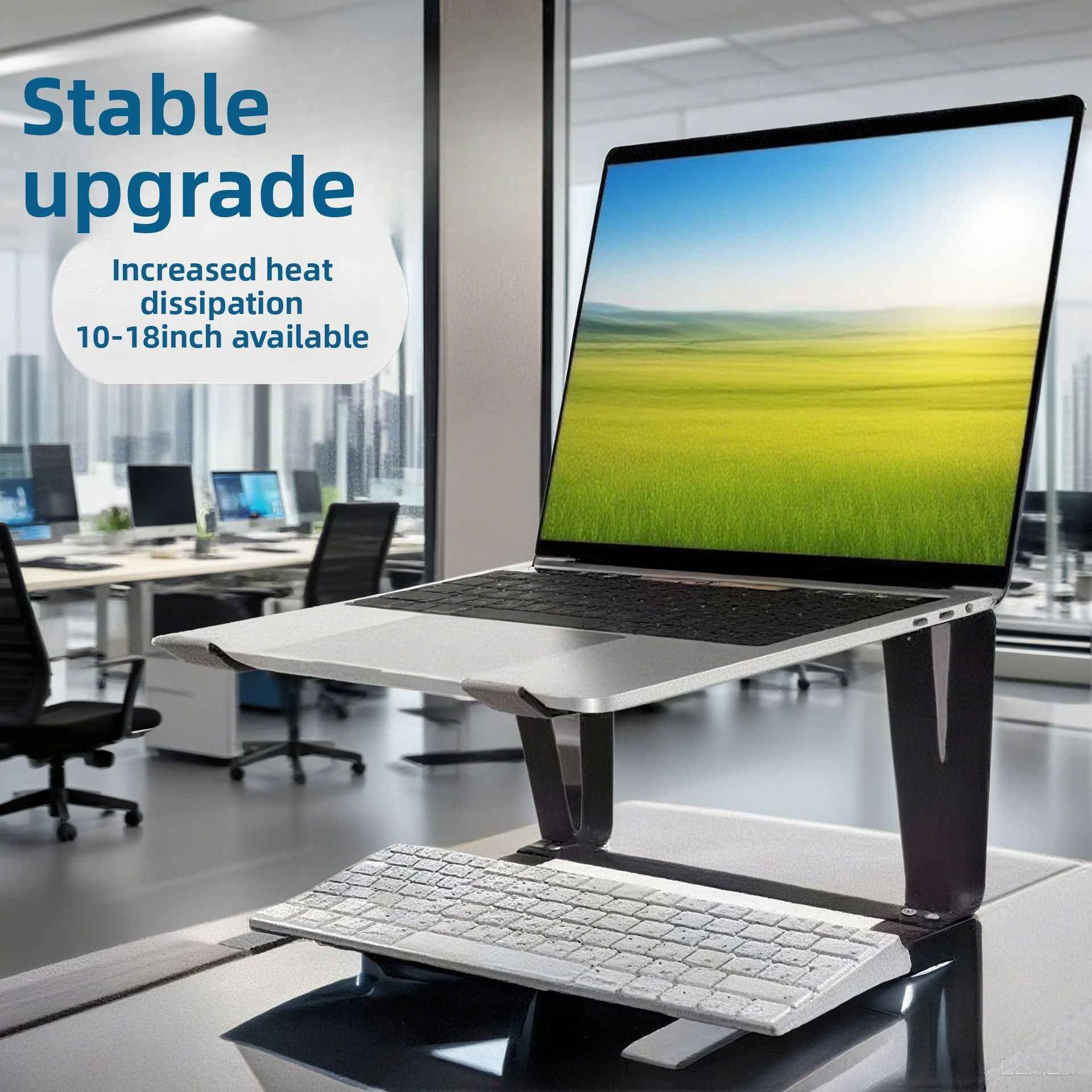 Double Layer Laptop Stand with Keyboard Tray