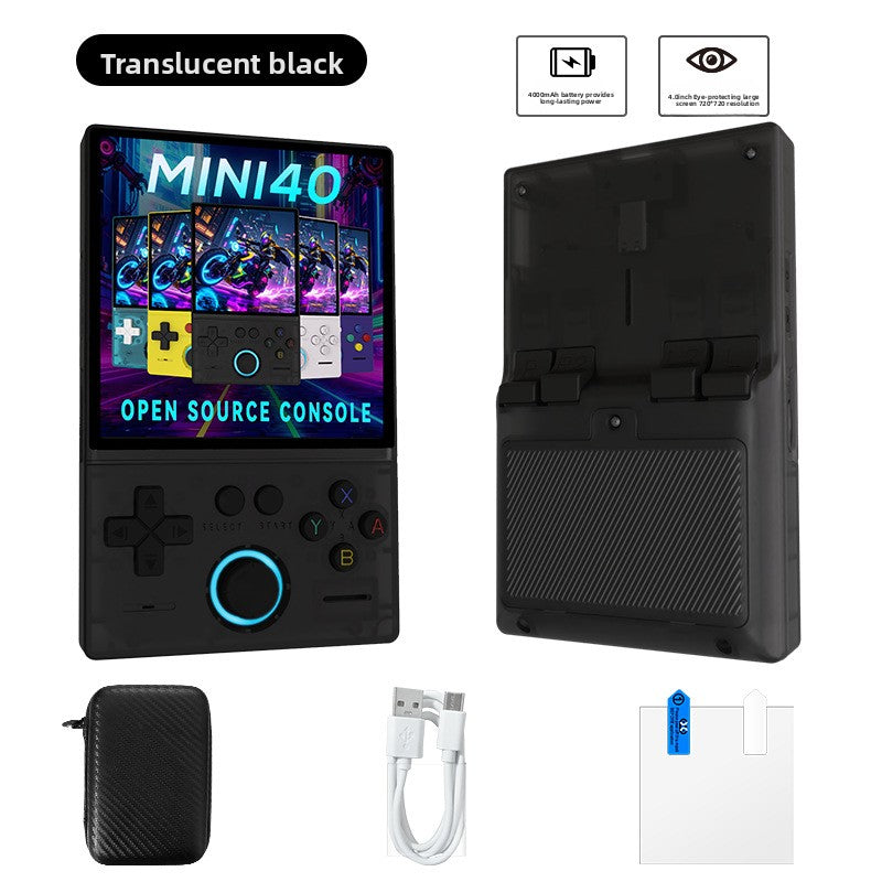 Mini40 Open Source 4 Inch HD Retro Game Console with 4000mAh Battery and Colorful Joystick