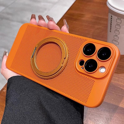 360 Rotating Bracket Magnetic Phone Case with Cooling Net for iPhone