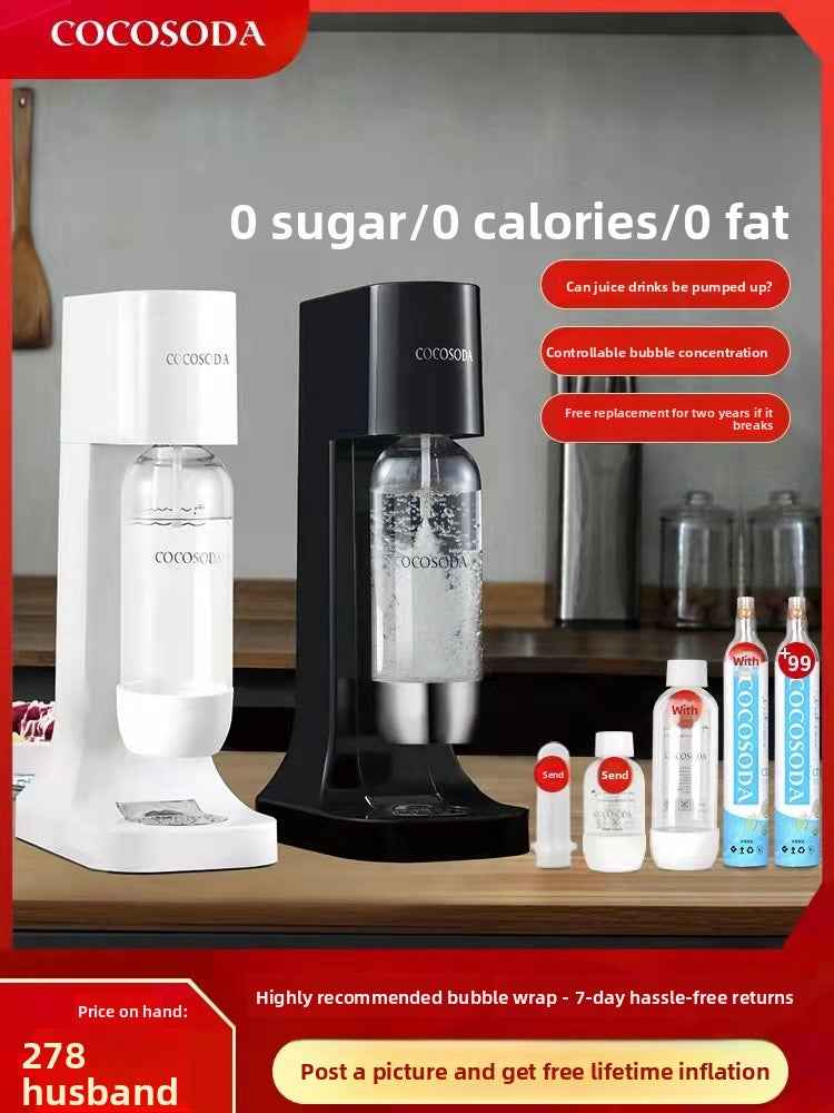 Cocosoda Sparkling Water Maker with Adjustable Carbonation