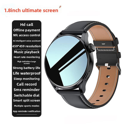 GT3Pro Smart Watch, 1.8", TFT Screen, Bluetooth Calling, Multi-Function: Includes heart rate monitoring blood pressure measurement sleep tracking and step counting, NFC Payment,