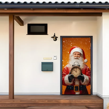 Christmas Santa Claus Polyester Door Cover Decoration 90x180cm