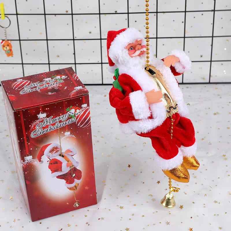 Electric Climbing Santa Claus Christmas Toy Interactive