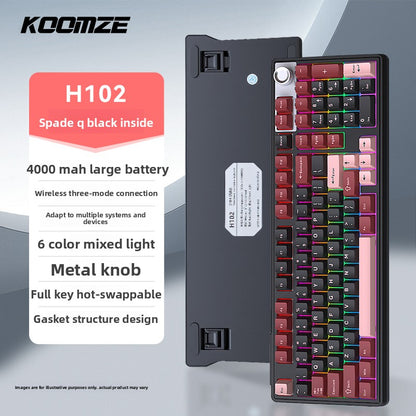 Koman 102 Mechanical Keyboard with Wireless Bluetooth Three-Mode Customization for Gaming and Office