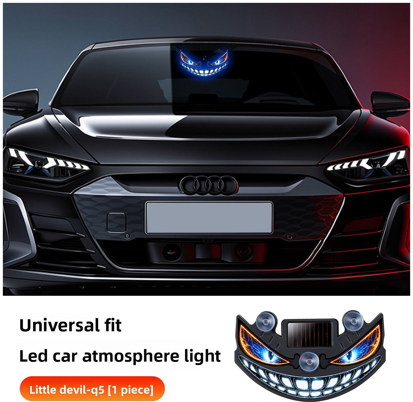 Solar Powered Devil Eye Car Ambient LED Warning Light