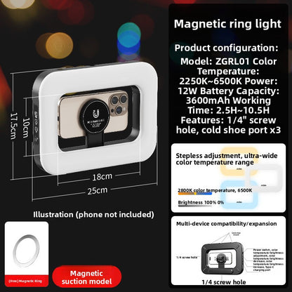 Portable Ring Fill Light with Adjustable Colors
