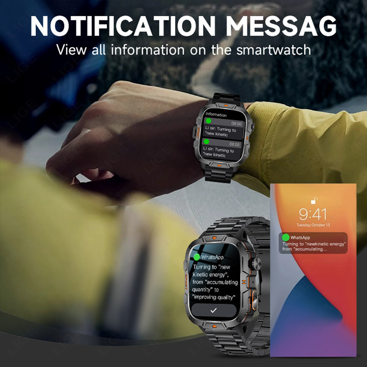 Lige Multifunctional Health Smart Watch with Bluetooth Call