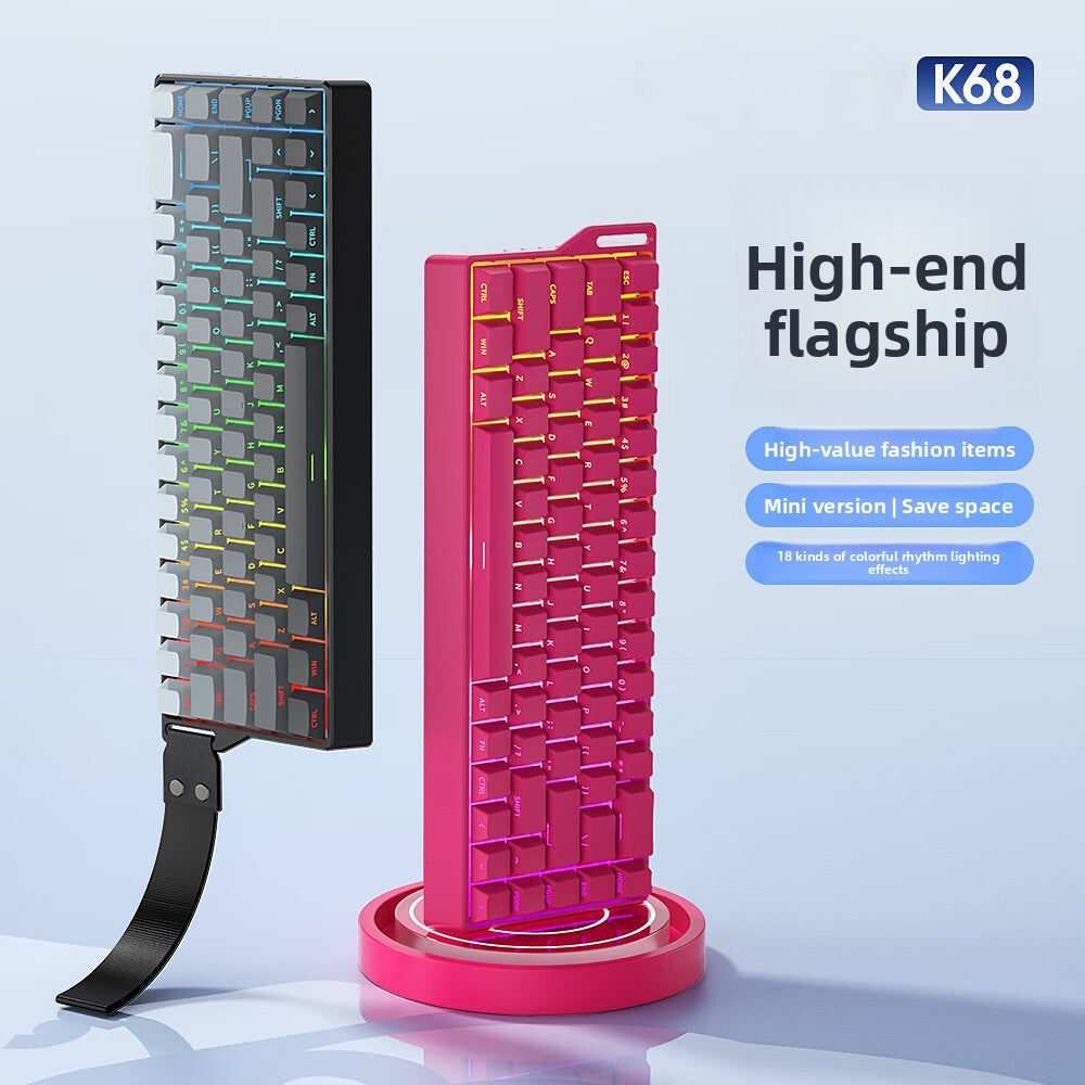 Mechanical Keyboard Triple-Mode 68-Keys for Precision Typing and Gaming