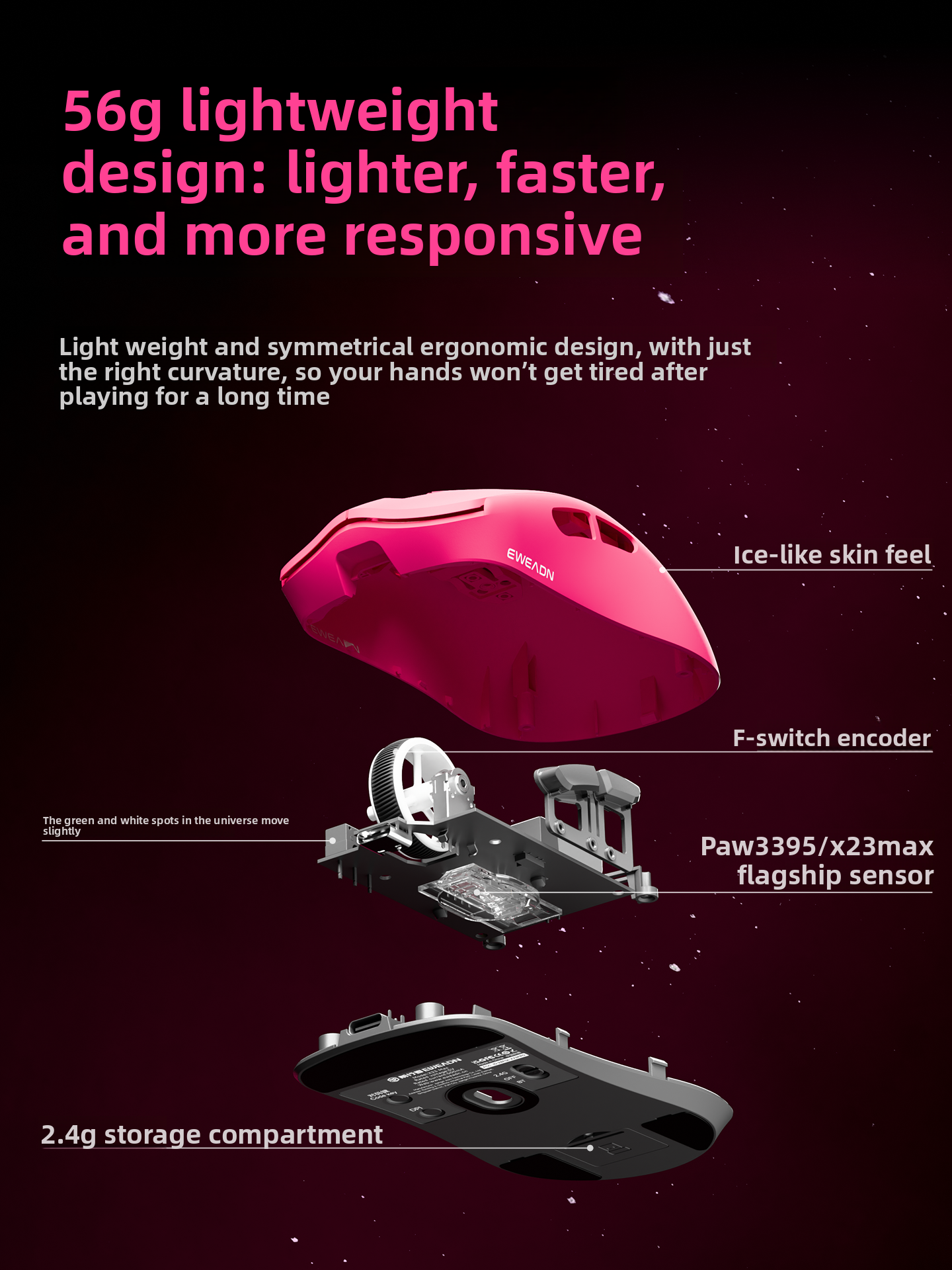 Gaming Mouse 12000 DPI Tri-Mode Lightweight