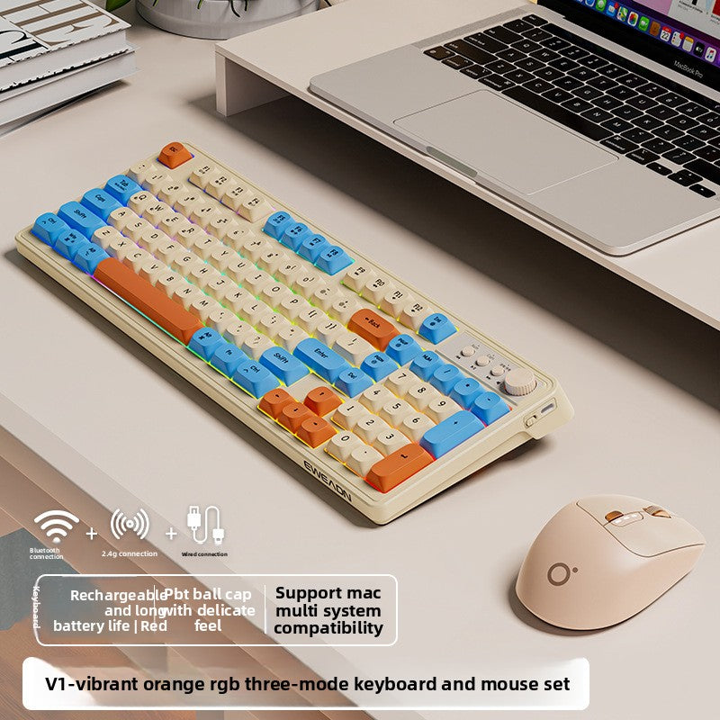 Wireless Keyboard Mouse Backlight Mechanical Feel