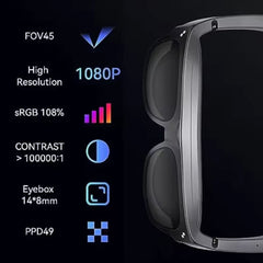 TCL RayNeo 1S Smart Glasses, 140” 1080P OLED 2D & 3D Mode Display, Comfort & Eye Protection, Dynamic Stereo Sound, XR Content & Multi-Window Productivity - Work and Games, Devices Compatibility
