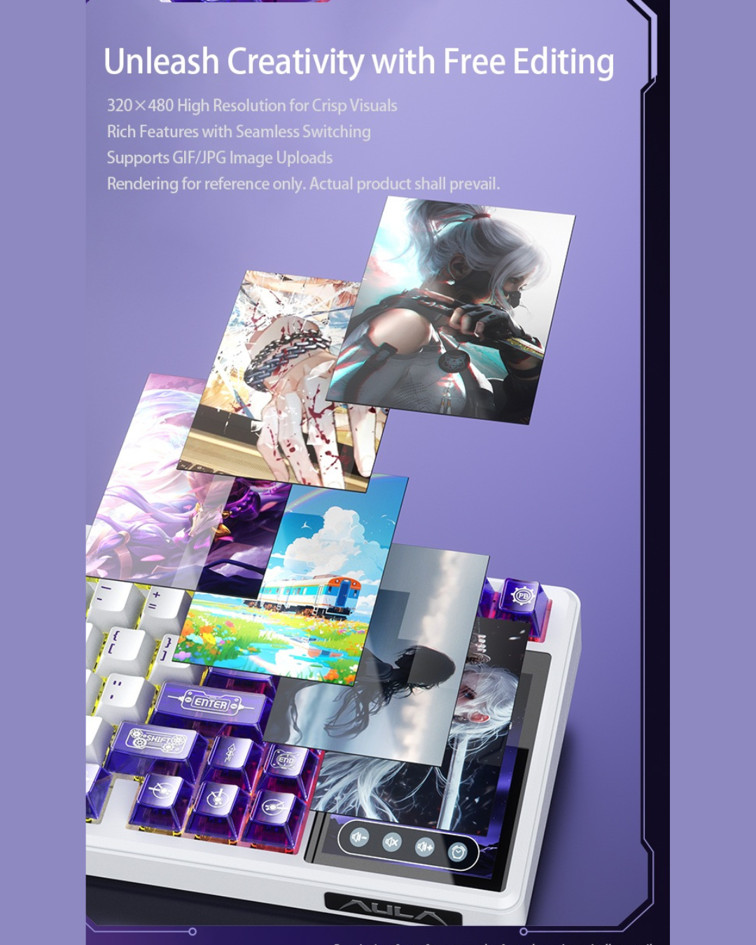 Aula L99 Custom Mechanical Keyboard, Smart Customizable 3.98-inch IPS Touch Screen,RGB LIGHTING: 16 million colour Backlight,Triple Mode Connectivity: Type-C wired/2.4G wireless/Bluetooth - 8000mAh Battery,Hot-Swappable Full 80 Keys