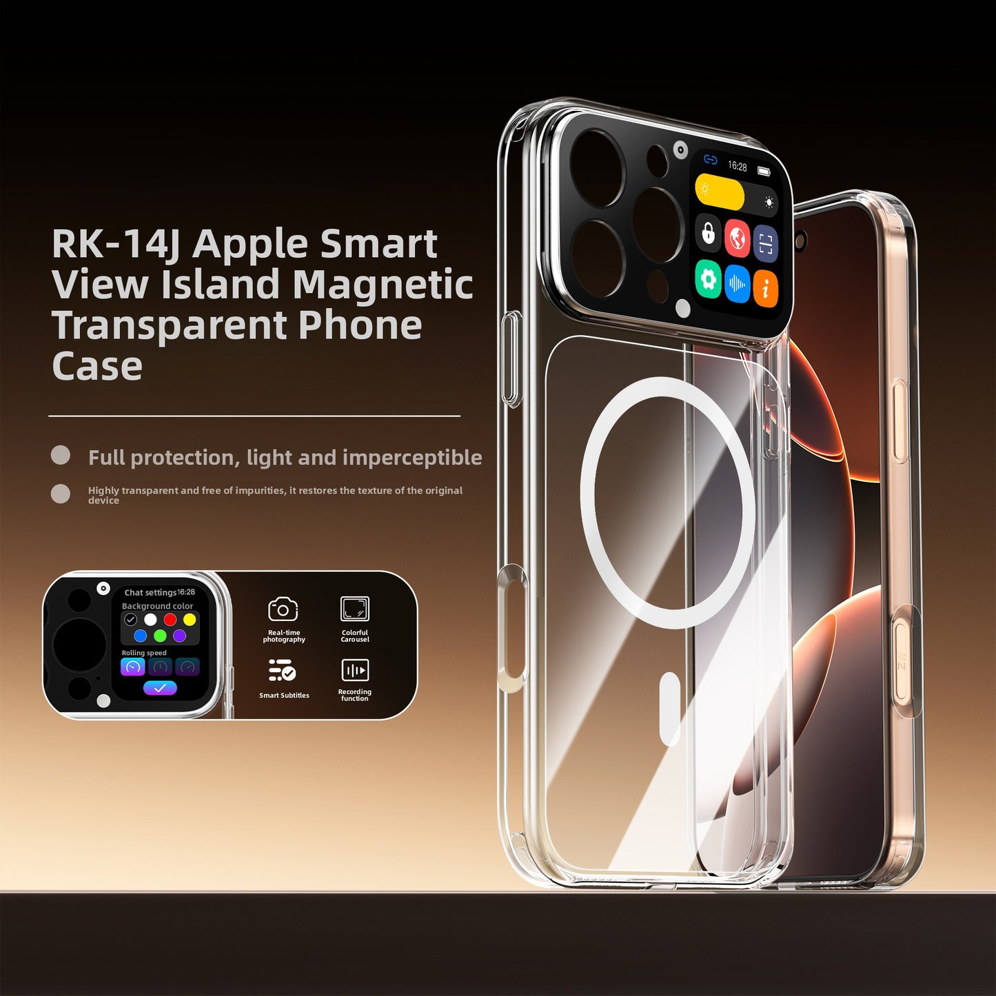 Transparent Magnetic iPhone Case with screen customizable