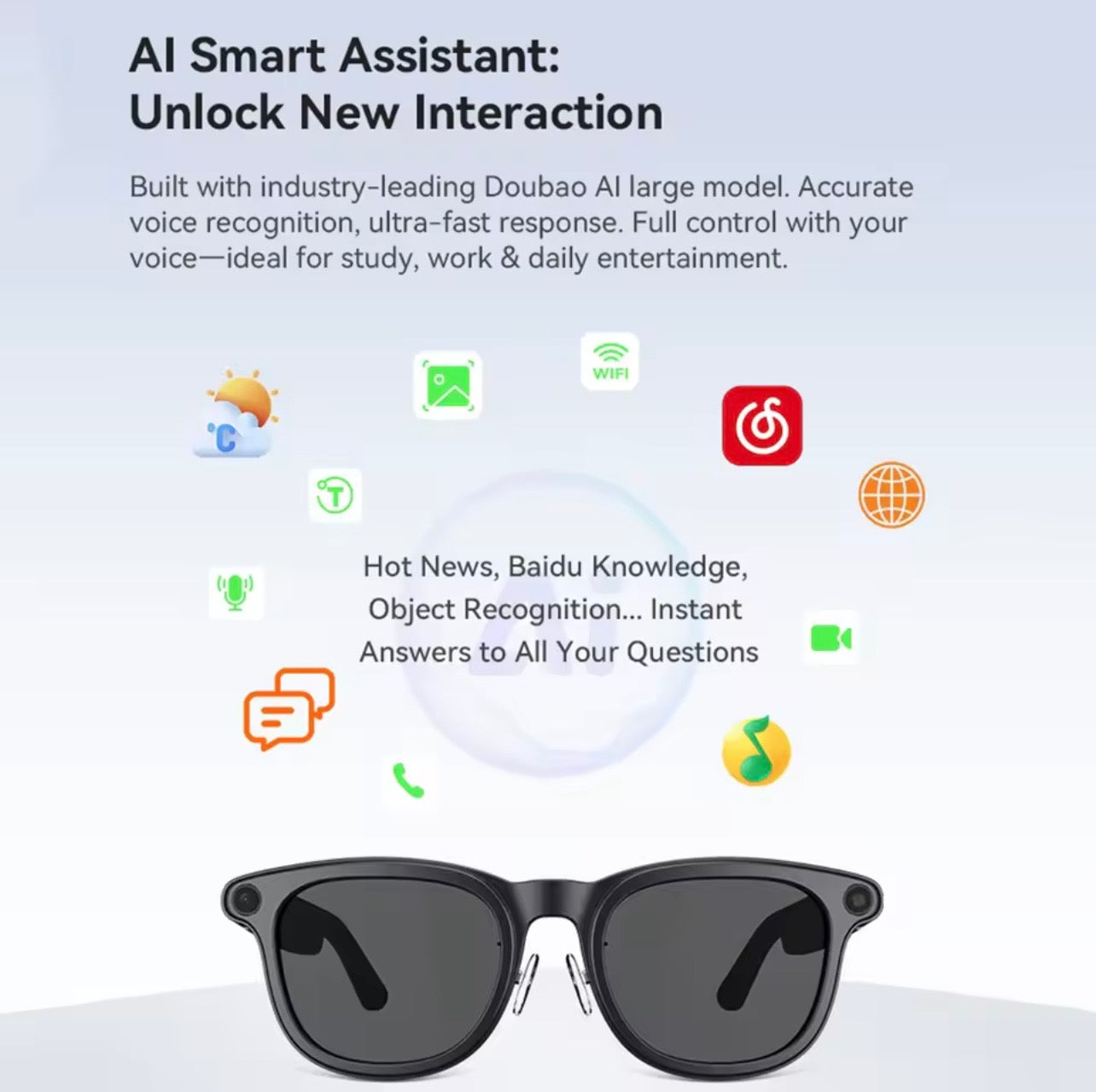 Smart Glasses 8MP Camera with Charging Case