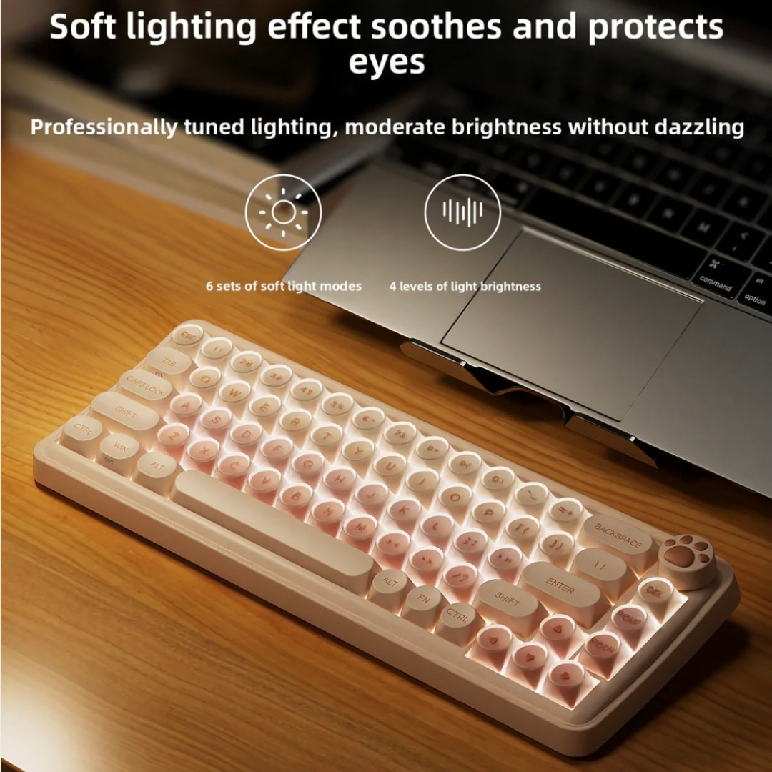 CUTIEQ Z82 Portable Wireless Mechanical Keyboard Aesthetic Appeal Silent