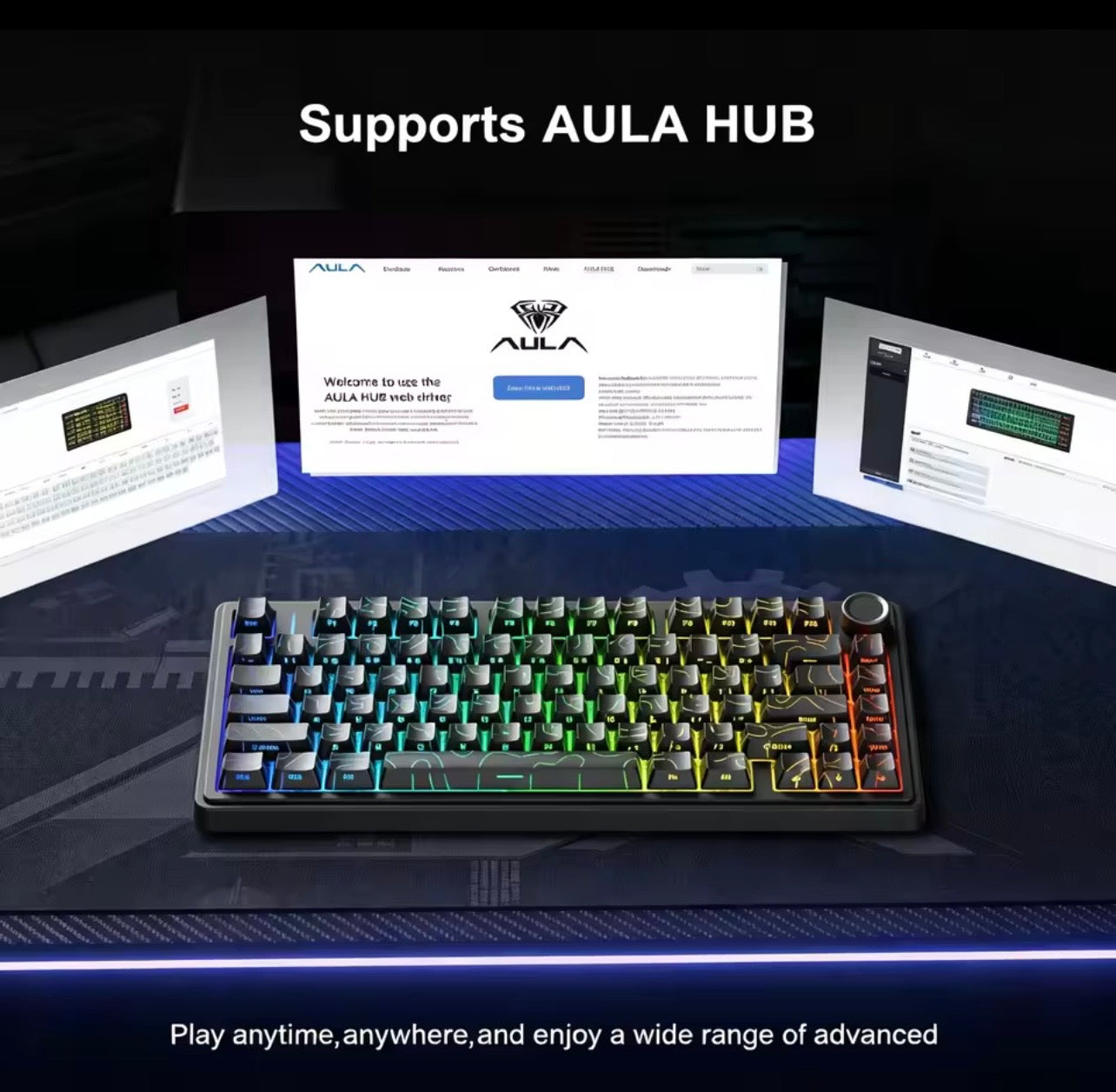 Aula F75HE Custom Mechanical Keyboard Gasket Structure Hot-Swappable RGB Backlight