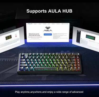 Aula F75HE Custom Mechanical Keyboard Gasket Structure Hot-Swappable RGB Backlight