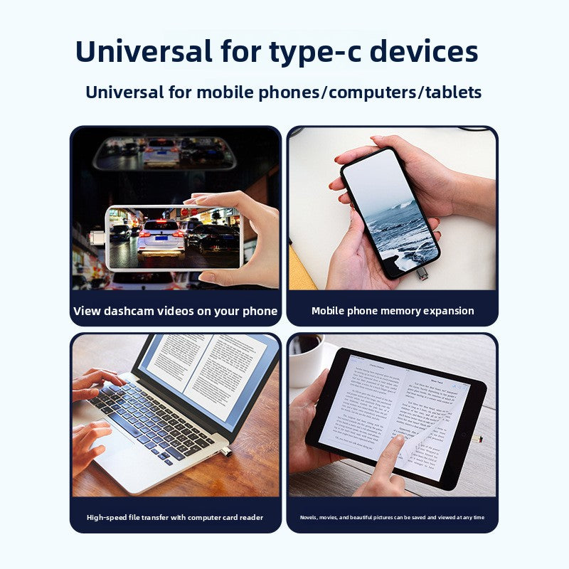 Type-C and Apple Compatible Card Reader High-Speed Data Transfer