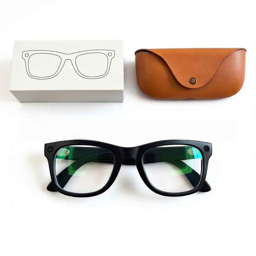 Smart Glasses with Charging Case 8MP Camera