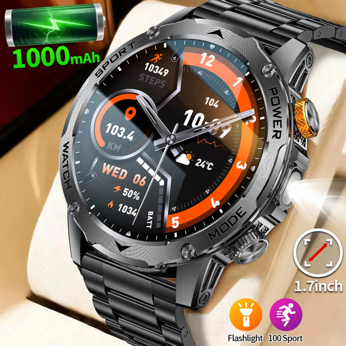 Bluetooth Smart Watch - Advanced Fitness Tracking & Notifications - ZeeTec Store