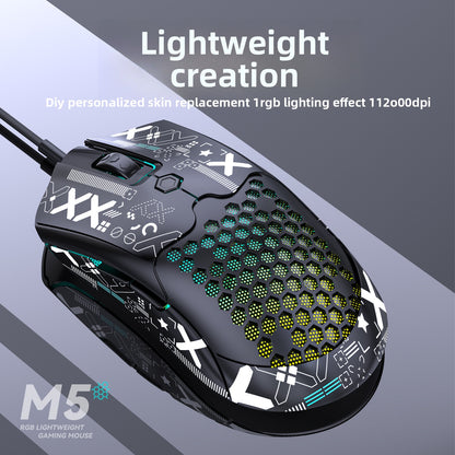Free Wolf M5 Lightweight Wired RGB Gaming Mouse