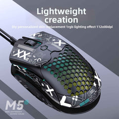 Free Wolf M5 Lightweight Wired RGB Gaming Mouse
