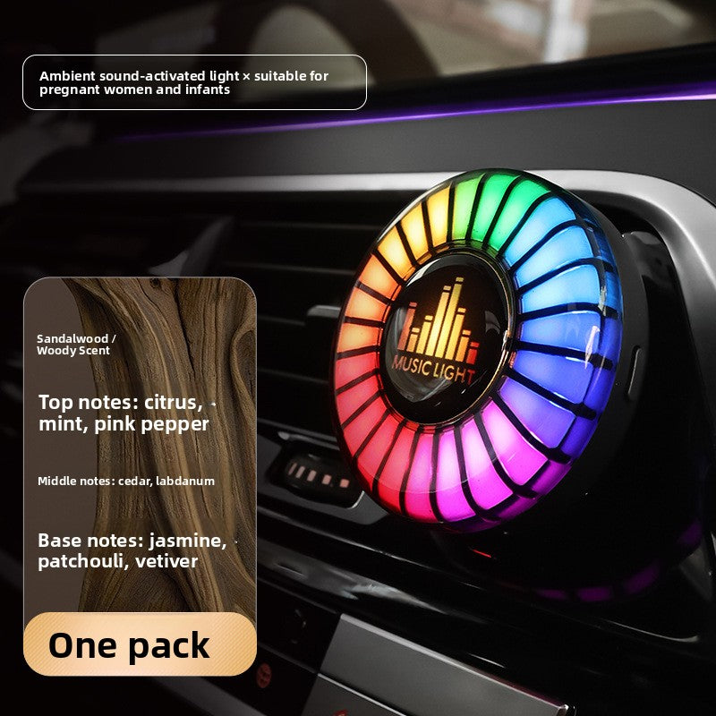 USB Car Air Vent Aromatherapy Fregnance and RGB Music Rhythm Light