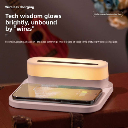 4-in-1 Wireless Charger with Clock Alarm and Ambient Night Light, Compact Design, Universal Compatibility: Works with most wireless-charging-enabled devices