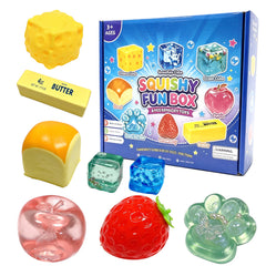 Mystery soft box series pinch music decompression toy blind box for Festive Gift. Soft and squeezable design helps relieve stress and anxiety.