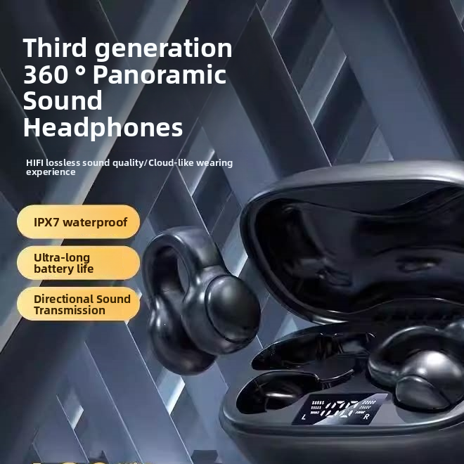 Clip-On Bluetooth Headphones Bone Conduction Advanced Sound