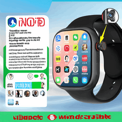 Smart Watch, HD screen Display, Rotating Camera, Full Network Connectivity - Supports SIM card insertion, Health Monitoring, Multi-Functional - social entertainment Bluetooth calls NFC, and remote selfie control Gesture control, Wireless Charging