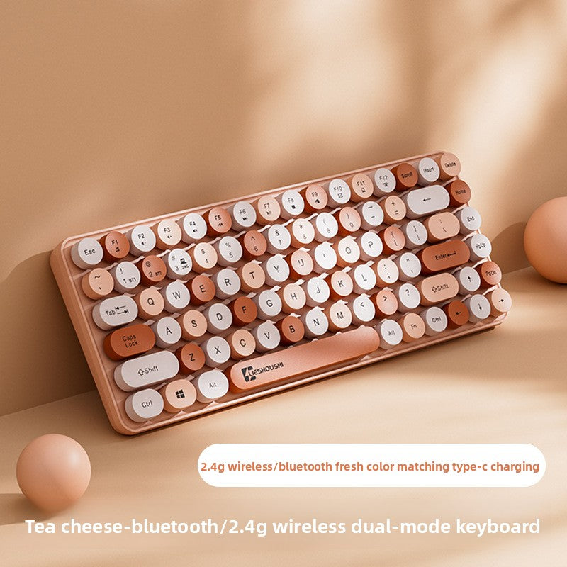 Aesthetic Wireless Mechanical Feel Silent Keyboard with Bluetooth