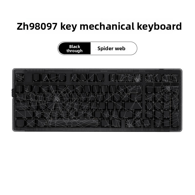 ZH980 Mechanical Keyboard Tri mode Spider web Design Backlight RGB
