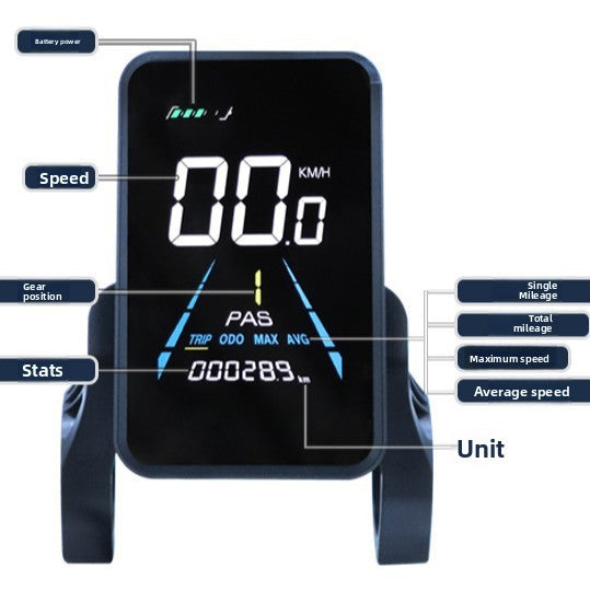 LCD Color Display makes cycling easier and more enjoyable showcasing your average speed, real-time speed, and mileage.