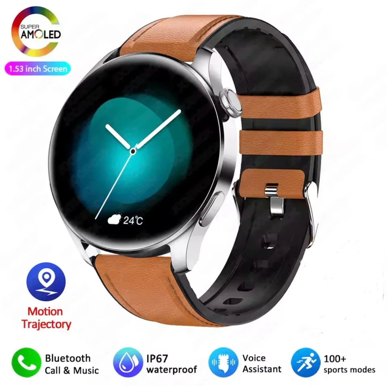 Fashion Smart Watch for Men and Women with AMOLED Screen, Bluetooth Calling, Heart Rate Monitoring, and More - ZeeTec Store