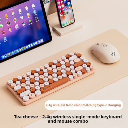 Aesthetic Wireless Mechanical Feel Silent Keyboard with Bluetooth