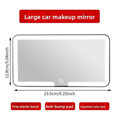 LED Illuminated Car Visor Makeup Mirror with Shatterproof Design