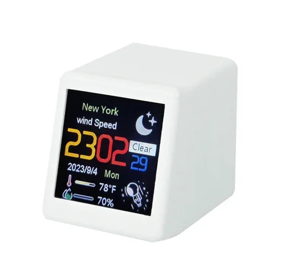 New Cross Border Intelligent Weather Station with 1.54 Inch Screen - WIFI Weather Clock for Temperature and Humidity, Perfect Personalize Desktop Decoration - ZeeTec Store
